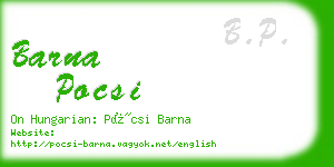 barna pocsi business card